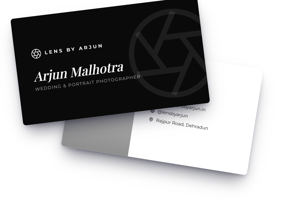Photographer Dark visiting card template