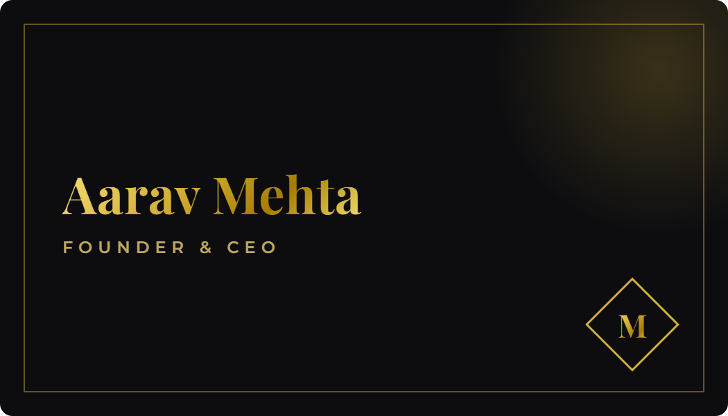 Noir Gold visiting card design